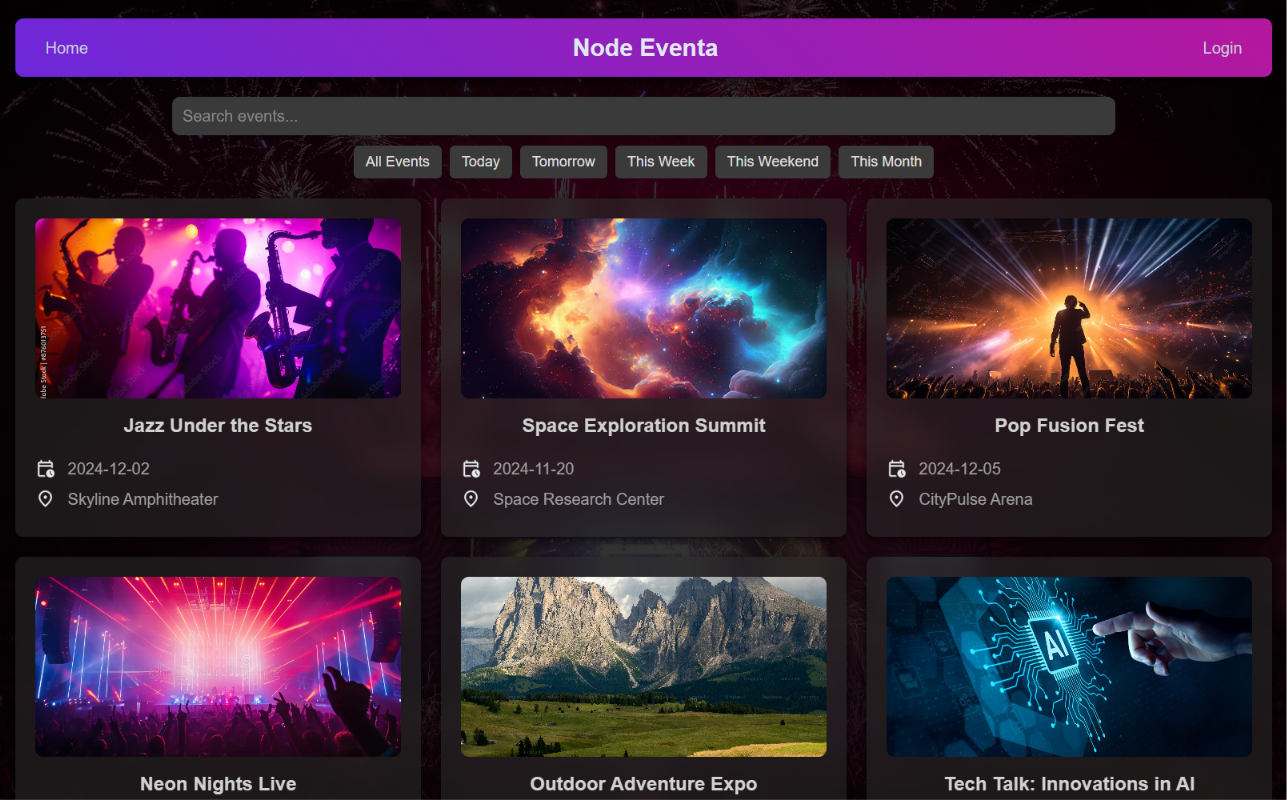 Node Eventa screenshot